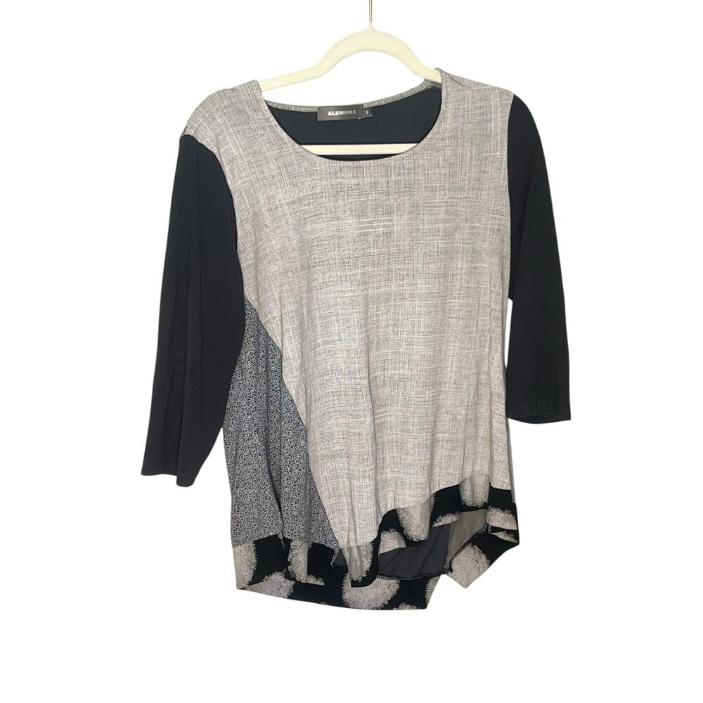 Women's Black and Gray Blouse